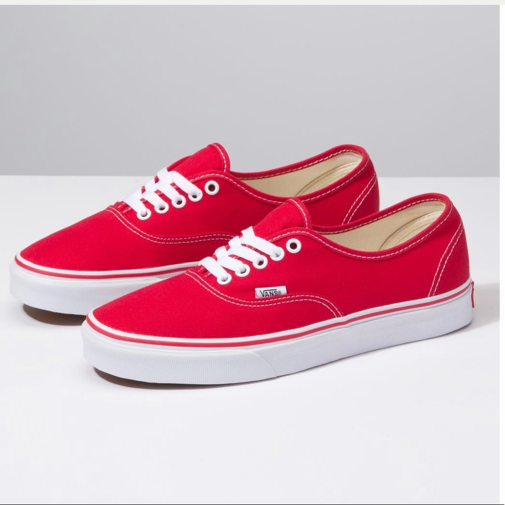 Red Vans Authentic Shoes - Size 6.5 Womens